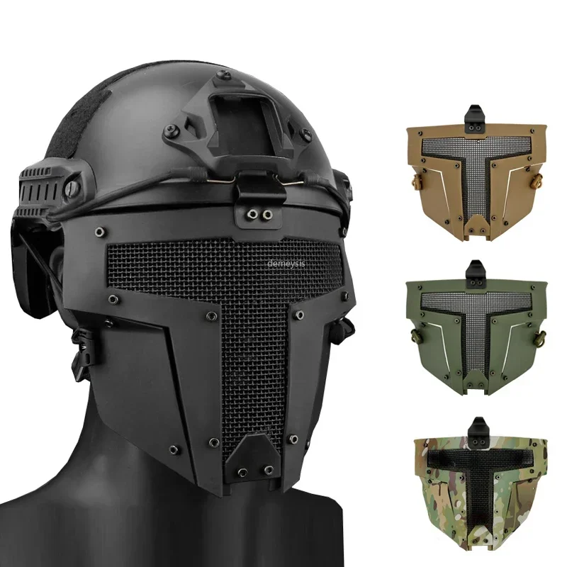 Camo Face Paint - Vollgesichtsmaske, atmungsaktives Stahlgeflecht, taktisches Paintball-Schießen, Kampfmasken,