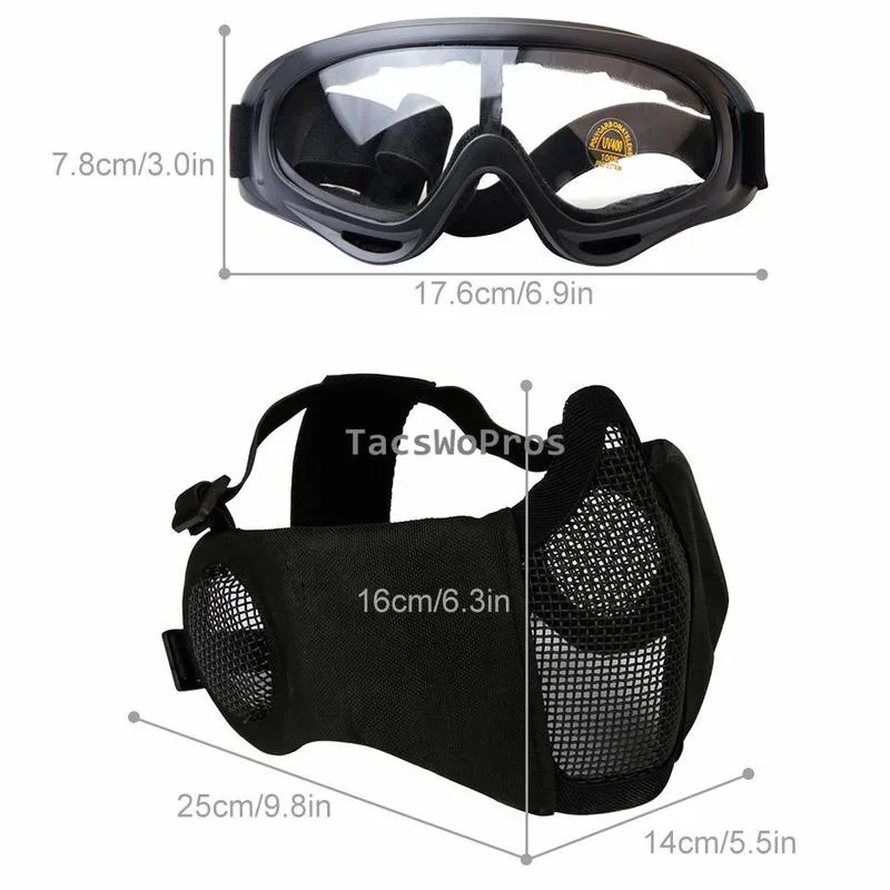 Halbgesichts-Airsoft-Maske mit – Camo Face Paint Bewertung und Preis