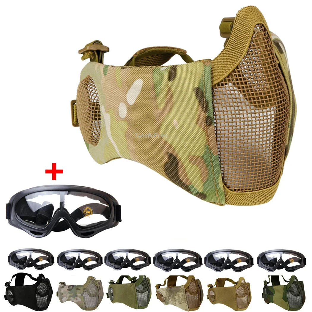 Halbgesichts-Airsoft-Maske mit – Camo Face Paint Bewertung und Preis
